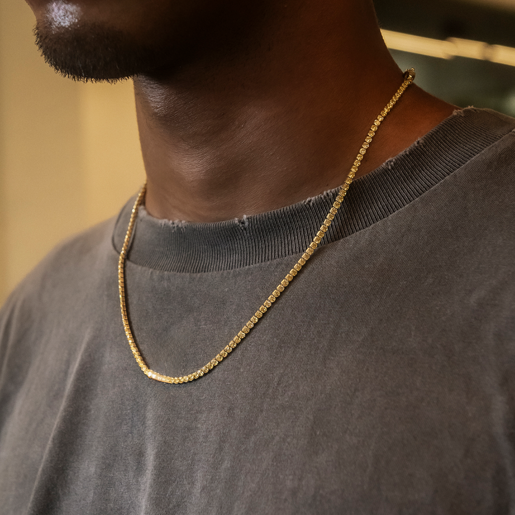 Canary Micro Tennis Chain in Yellow Gold