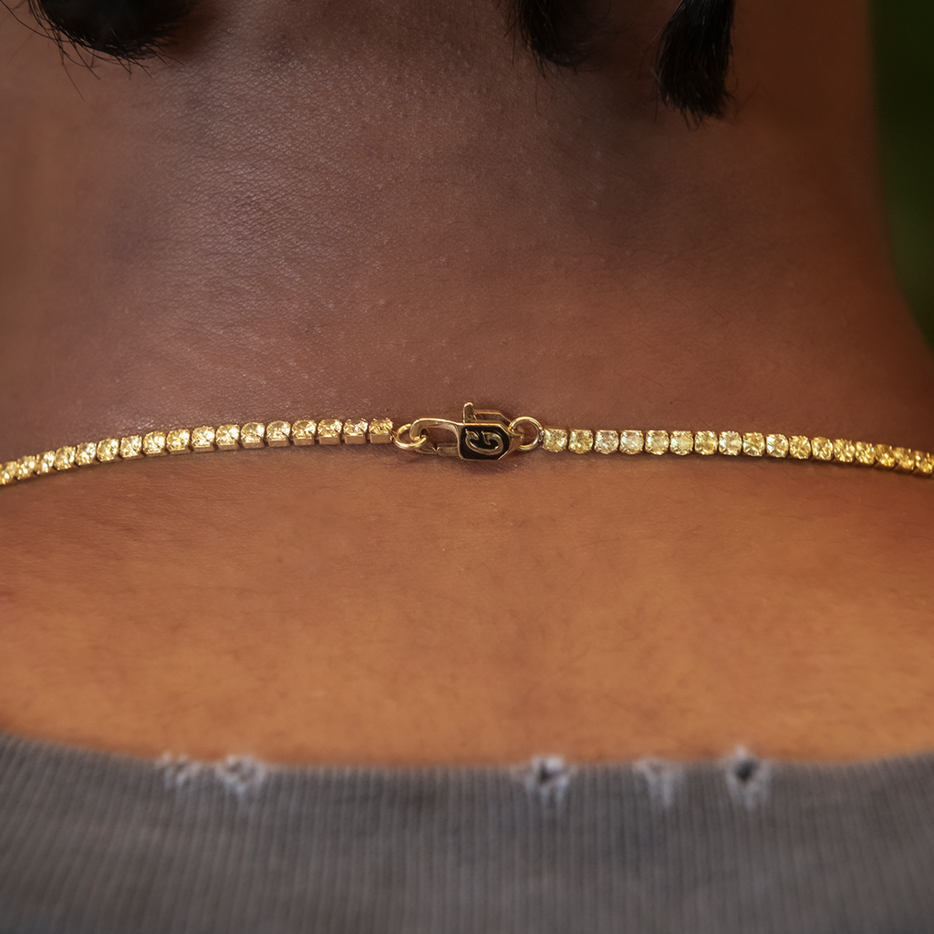 Canary Micro Tennis Chain in Yellow Gold