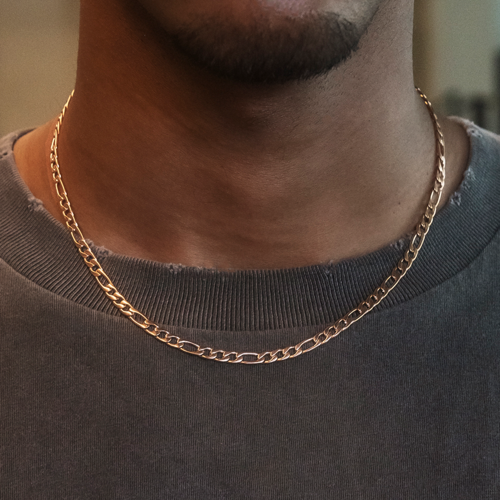 Figaro Chain in Rose Gold- 4mm