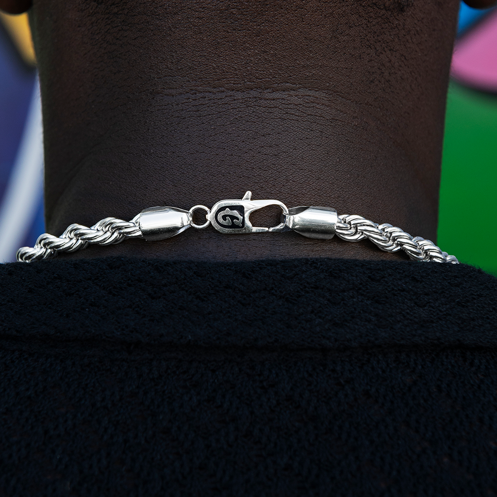 Rope Chain in White Gold- 8mm