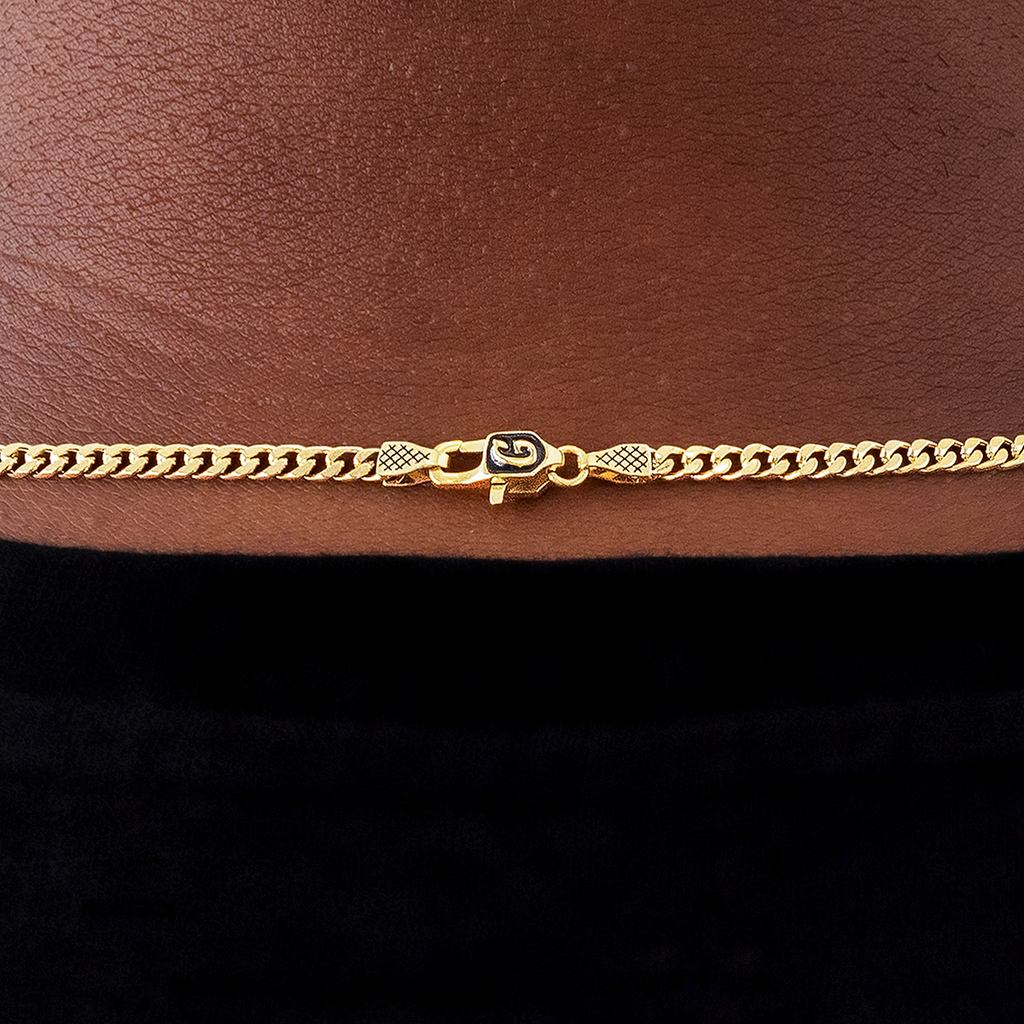 Micro Cuban Chain in Yellow Gold- 3mm