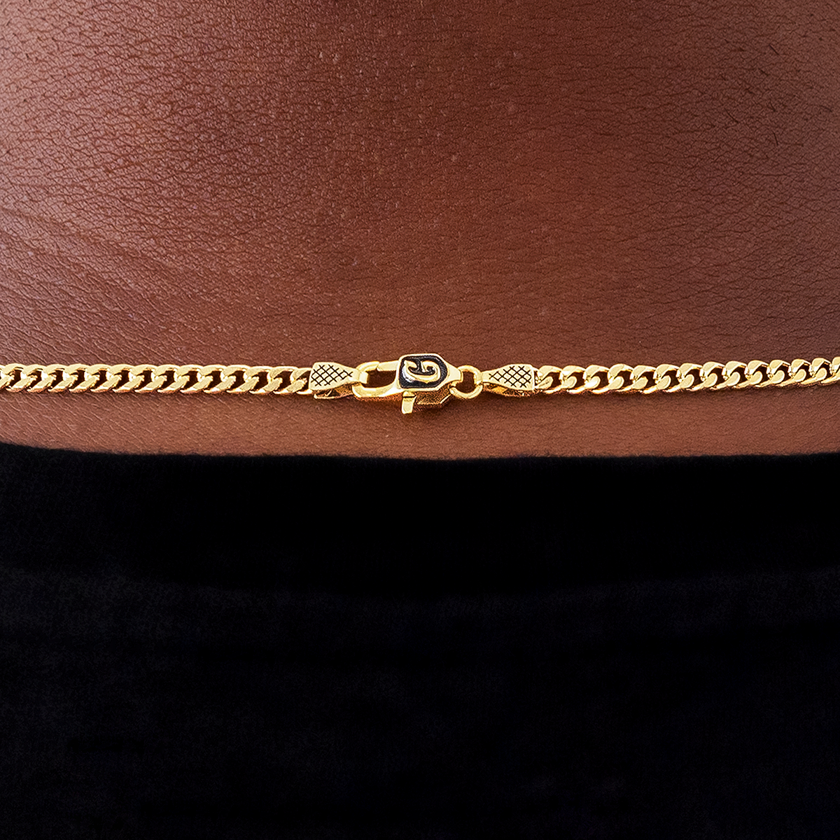 Micro Cuban Chain in Yellow Gold- 3mm
