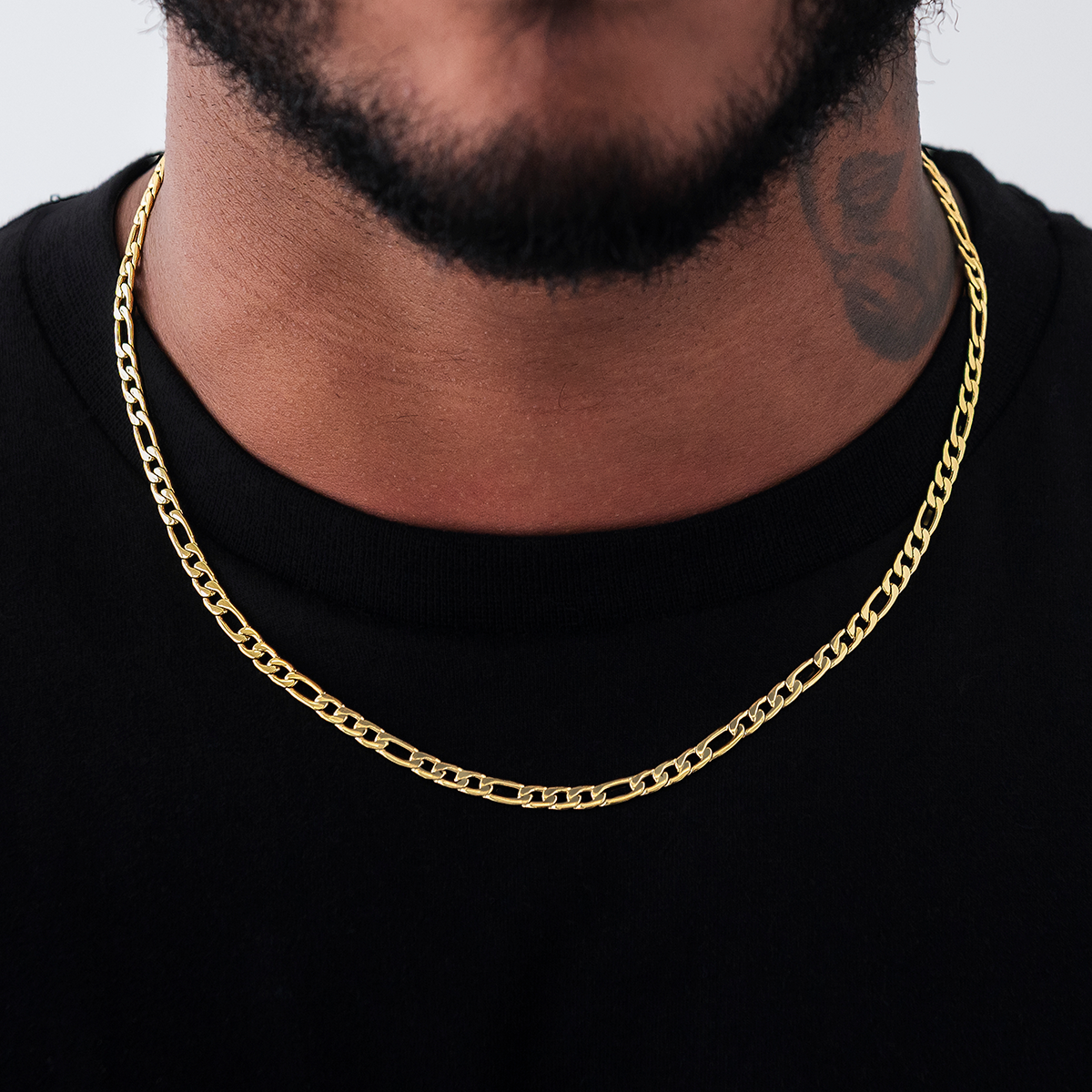 Figaro Chain in Yellow Gold - 4mm