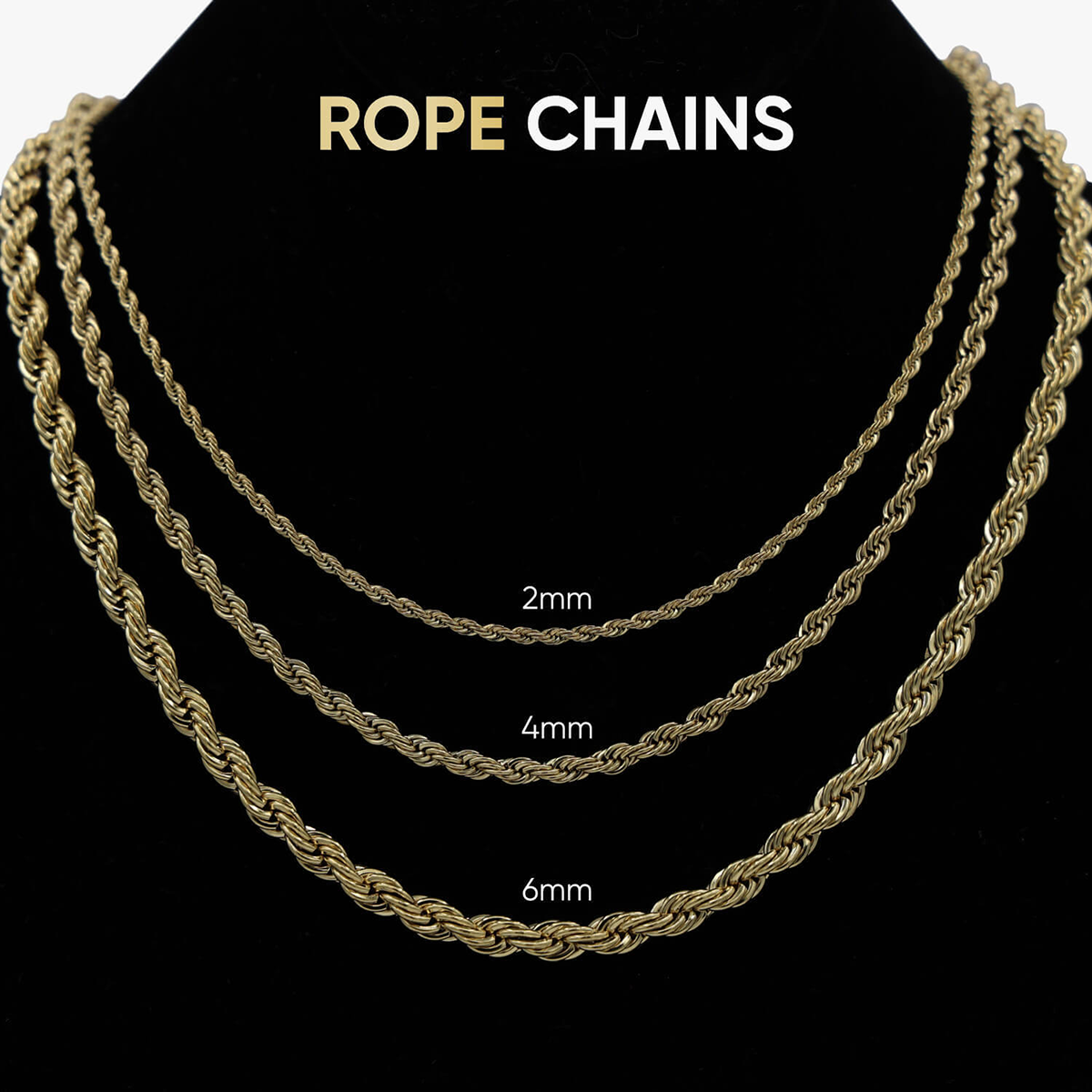 Rope Chain in Rose Gold - 2mm