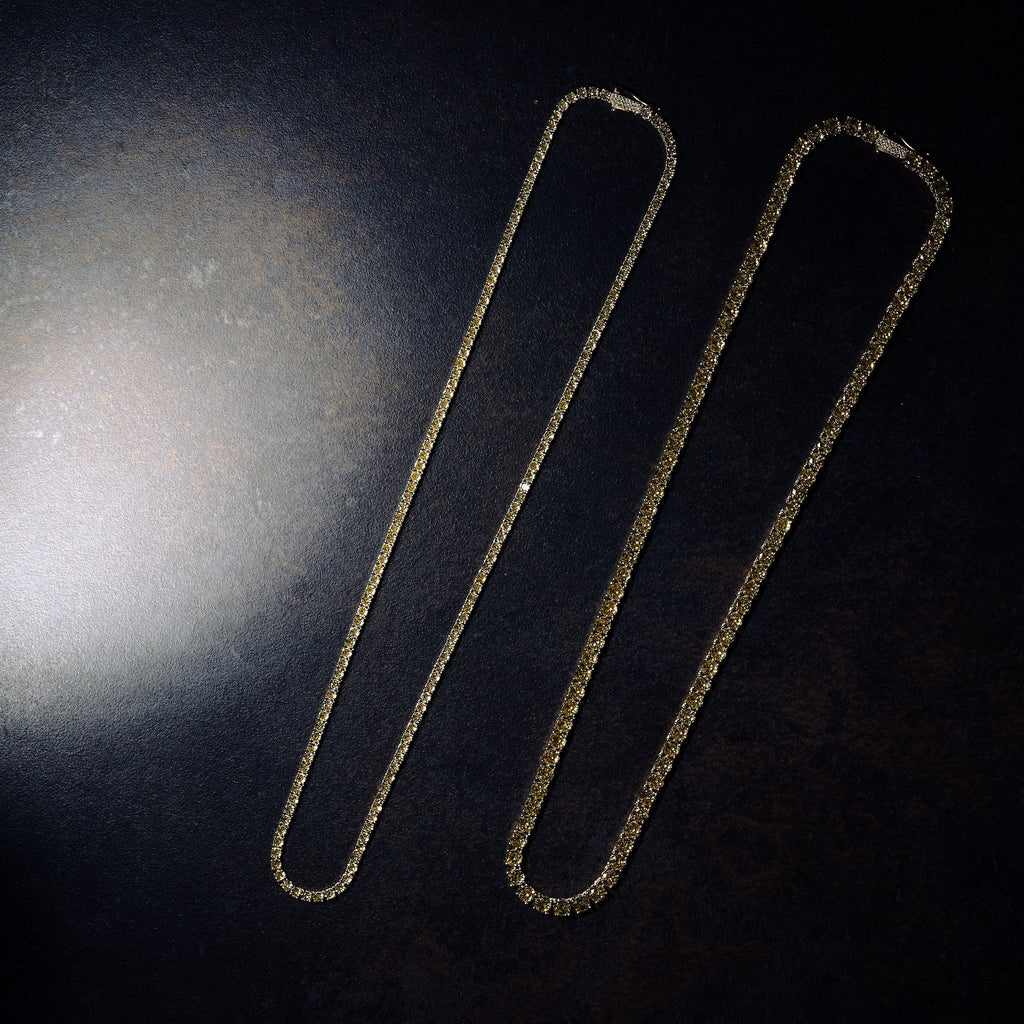 GLD X Bloody Osiris 5mm Lab Diamond Canary Tennis Chain in Solid Yellow Gold