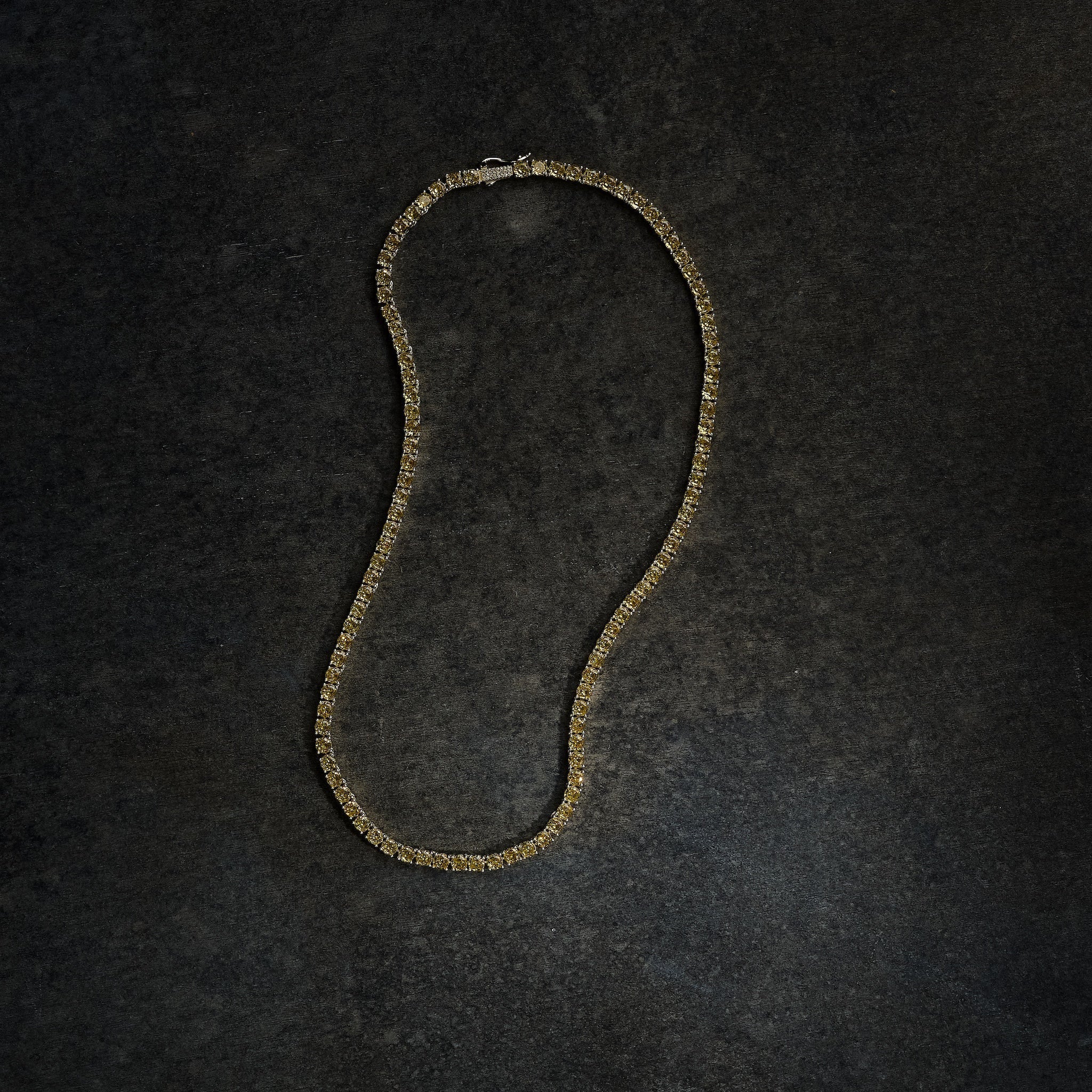 GLD X Bloody Osiris 5mm Lab Diamond Canary Tennis Chain in Solid Yellow Gold