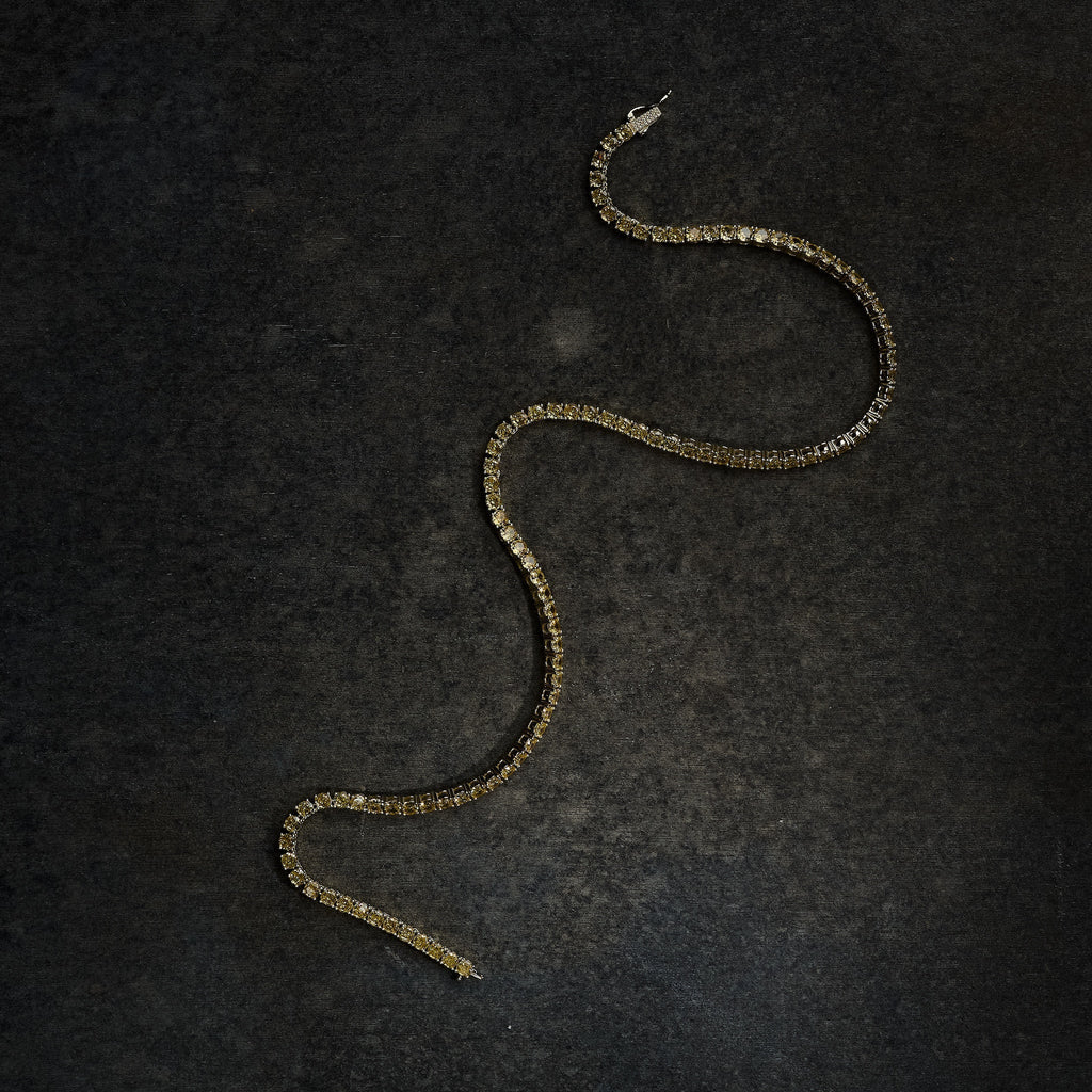GLD X Bloody Osiris Iced Canary 3mm Diamond Tennis Chain in Yellow Gold Vermeil