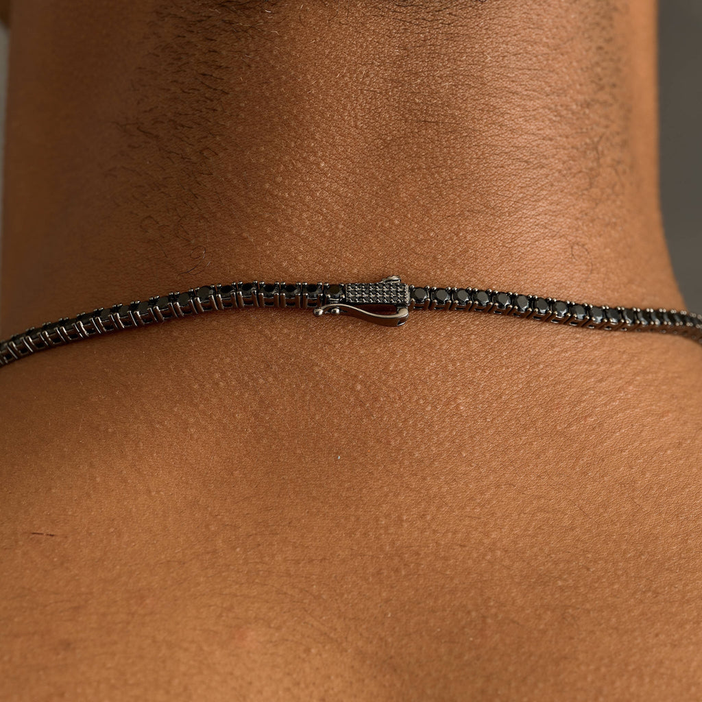 Black Diamond Tennis Chain in Black - 3mm
