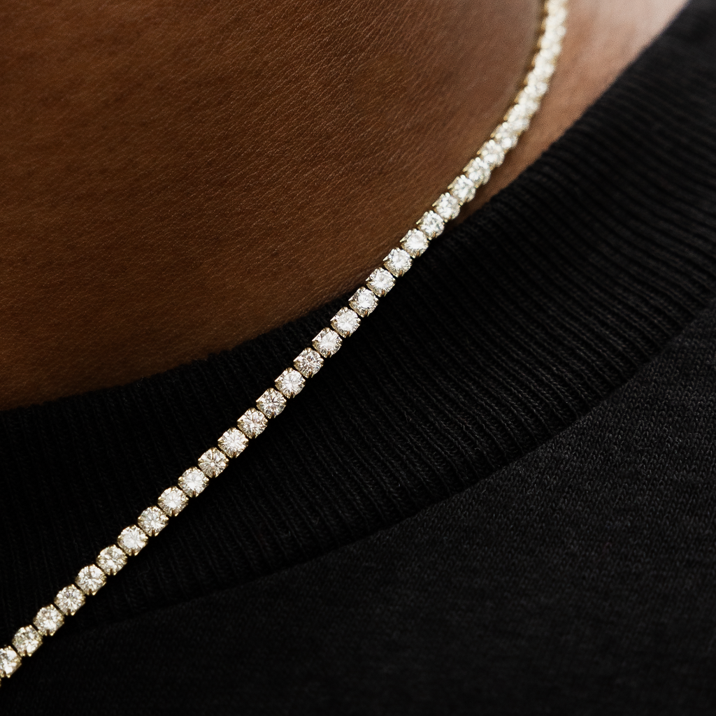 Micro Tennis Chain in Yellow Gold
