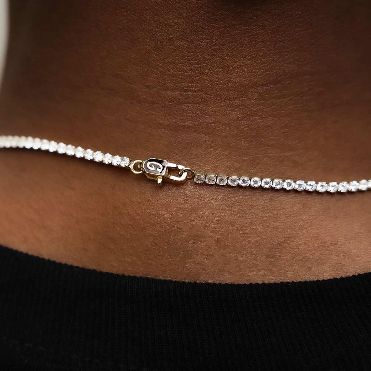 Micro Tennis Chain in Yellow Gold