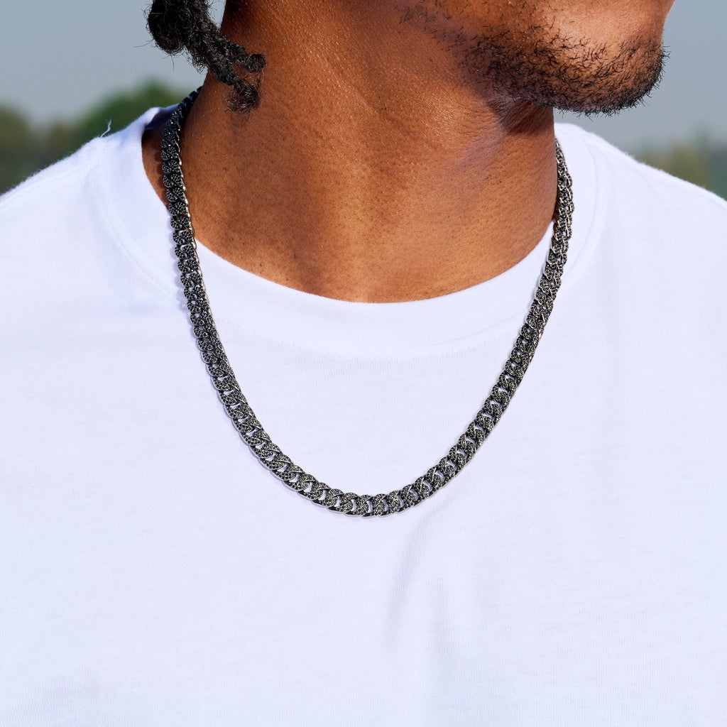 Black Diamond Cuban Chain in Black - 8.5mm
