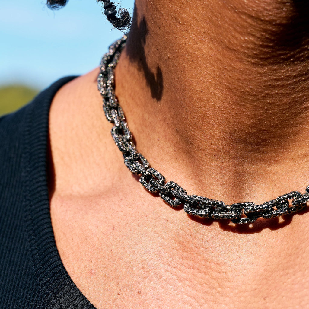 GLD X Bloody Osiris Iced Black Voronoi Link Chain in Black