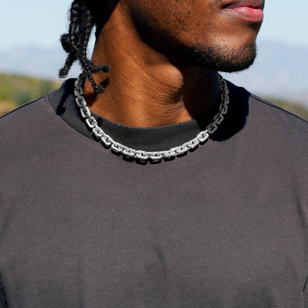 GLD X Bloody Osiris Lab Diamond Voronoi Link Chain in Solid White Gold