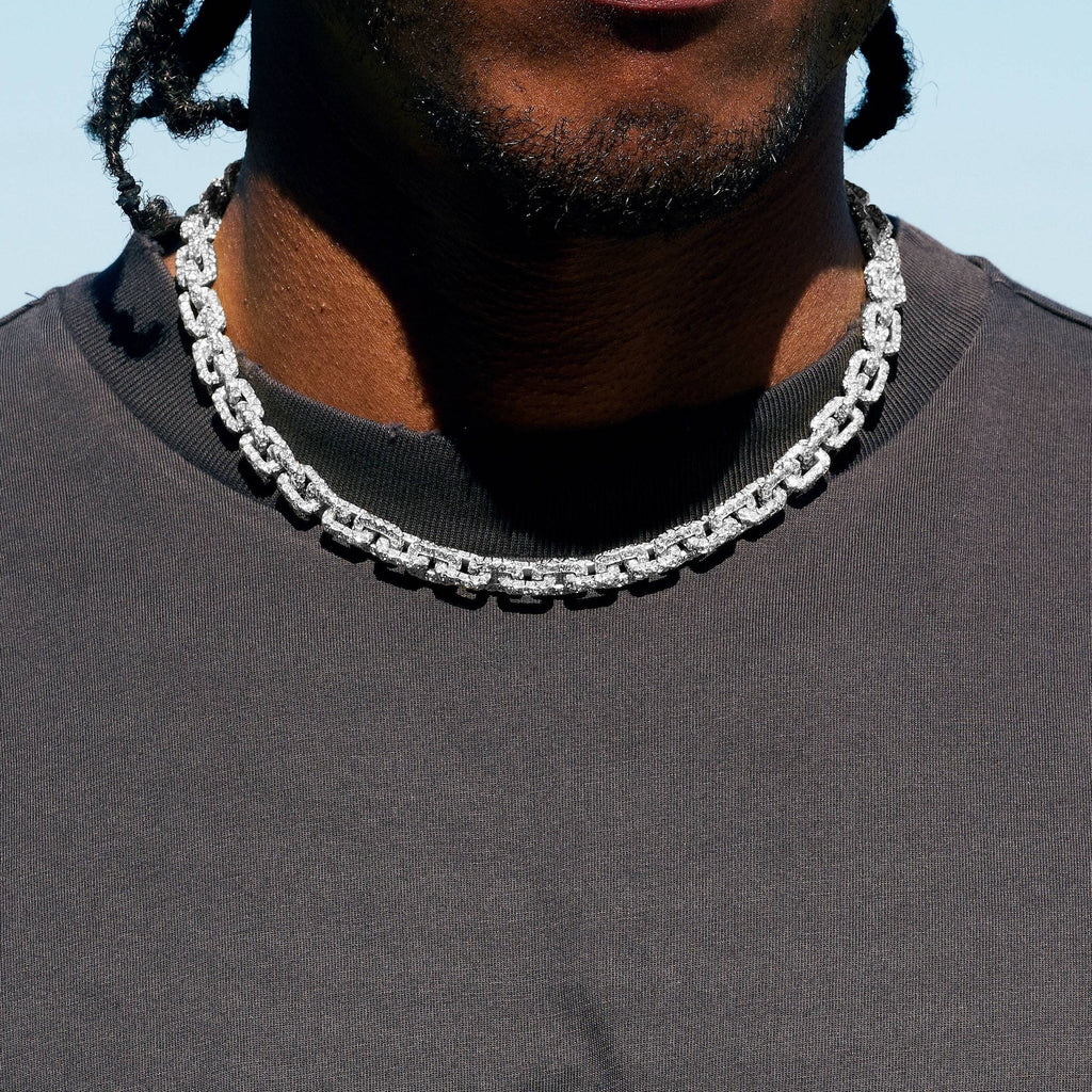 GLD X Bloody Osiris Lab Diamond Voronoi Link Chain in Solid White Gold