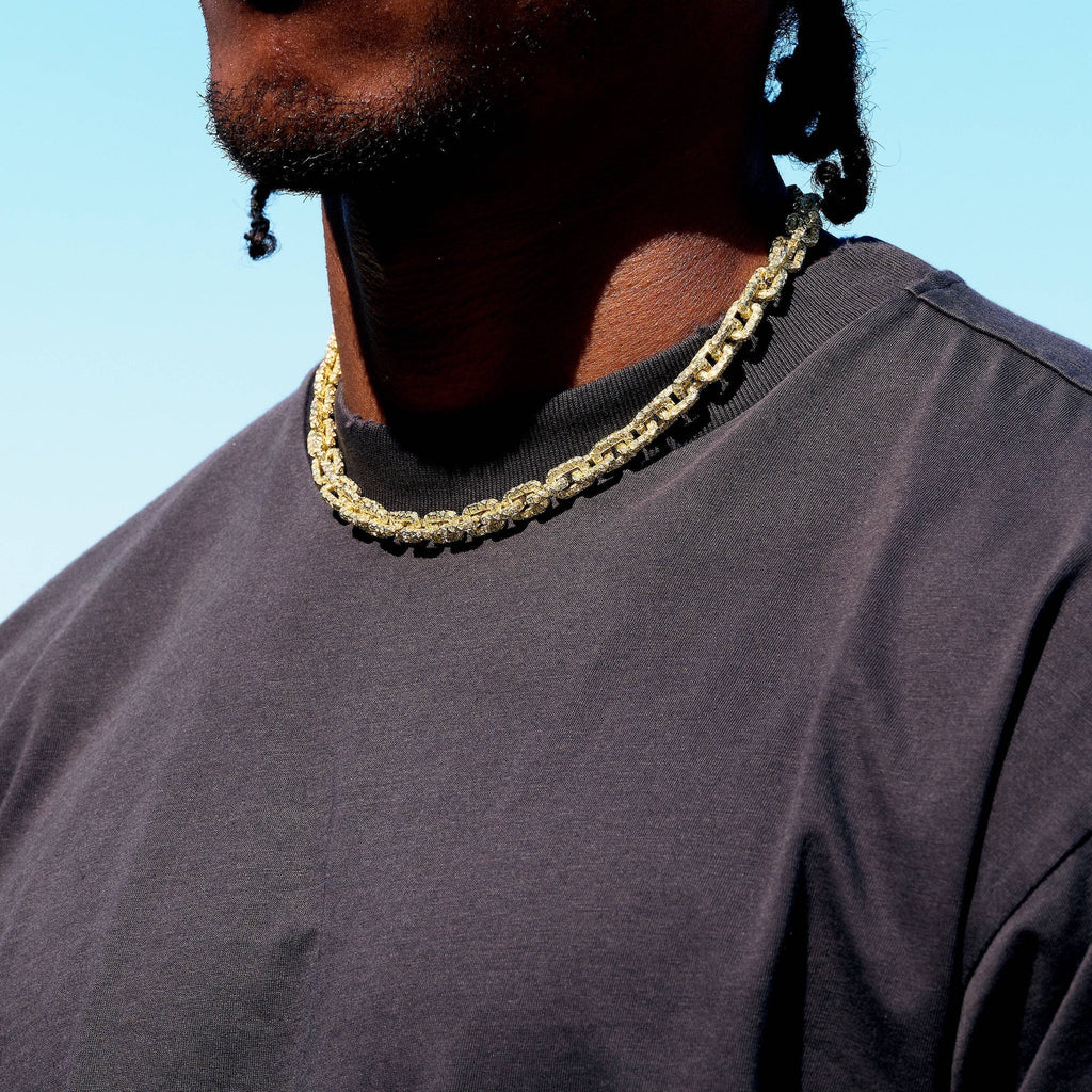 GLD X Bloody Osiris Lab Diamond Voronoi Link Chain in Solid Yellow Gold
