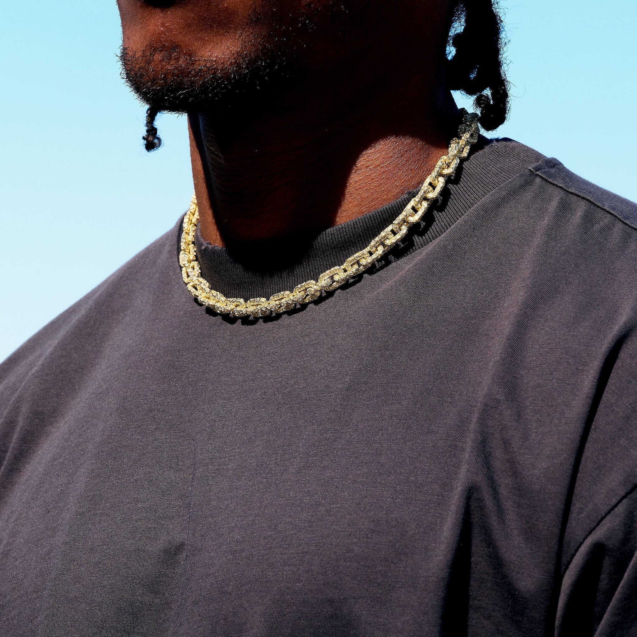 GLD X Bloody Osiris Lab Diamond Voronoi Link Chain in Solid Yellow Gold
