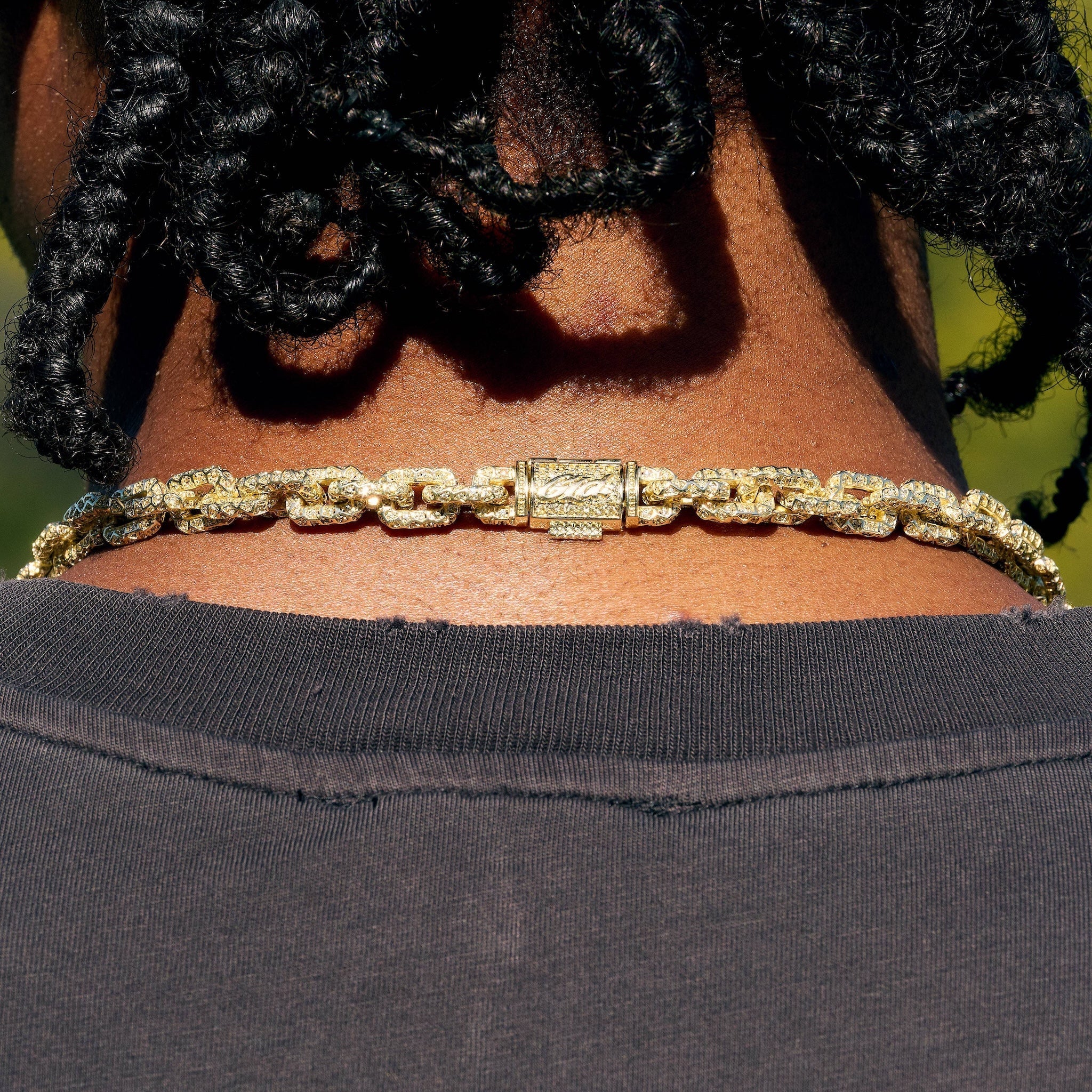 GLD X Bloody Osiris Lab Diamond Voronoi Link Chain in Solid Yellow Gold