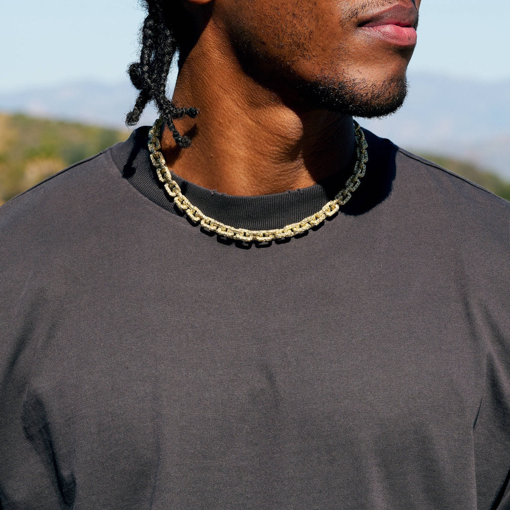 GLD X Bloody Osiris Lab Diamond Voronoi Link Chain in Solid Yellow Gold