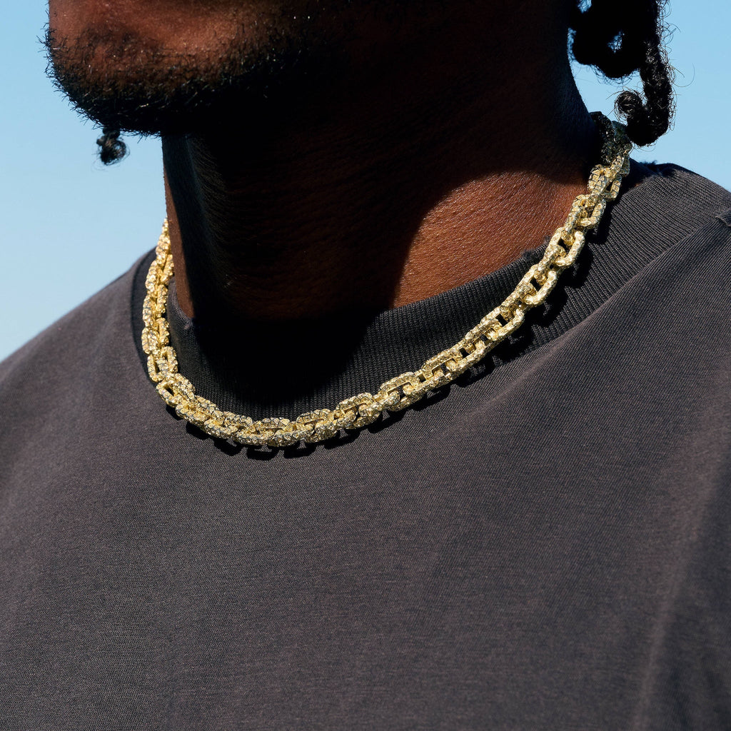 GLD X Bloody Osiris Lab Diamond Voronoi Link Chain in Solid Yellow Gold