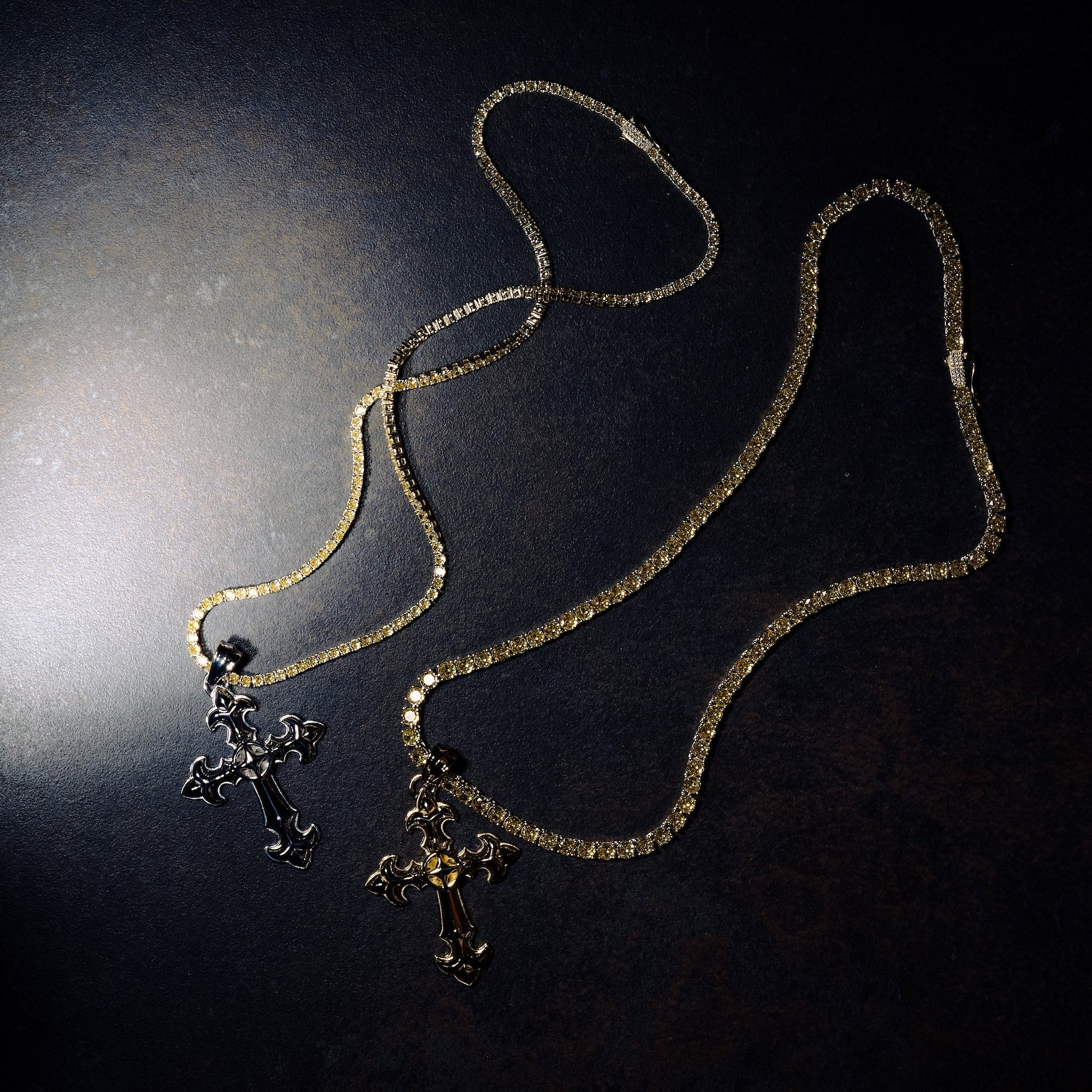 GLD X Bloody Osiris 5mm Lab Diamond Canary Tennis Chain in Solid Yellow Gold