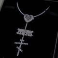 GLD X Bloody Osiris Moissanite Locket Rosary Chain in White Gold Vermeil