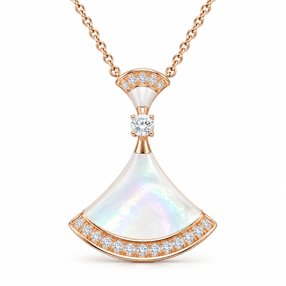 Fan 925 Sterling Silver Pendant Necklace