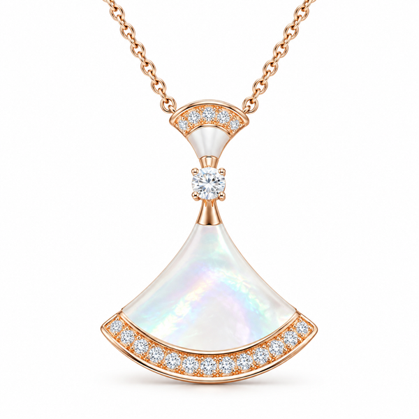 Fan 925 Sterling Silver Pendant Necklace