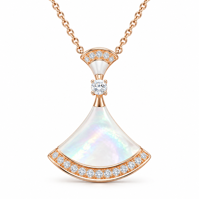 Fan 925 Sterling Silver Pendant Necklace