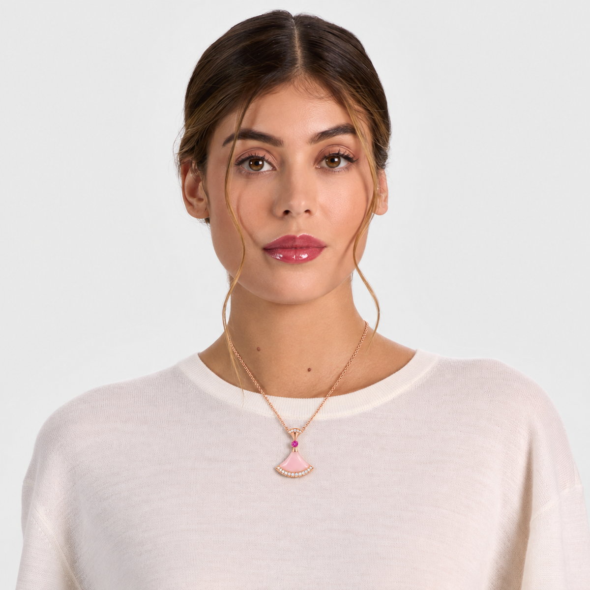 Fan 925 Sterling Silver Pendant Necklace