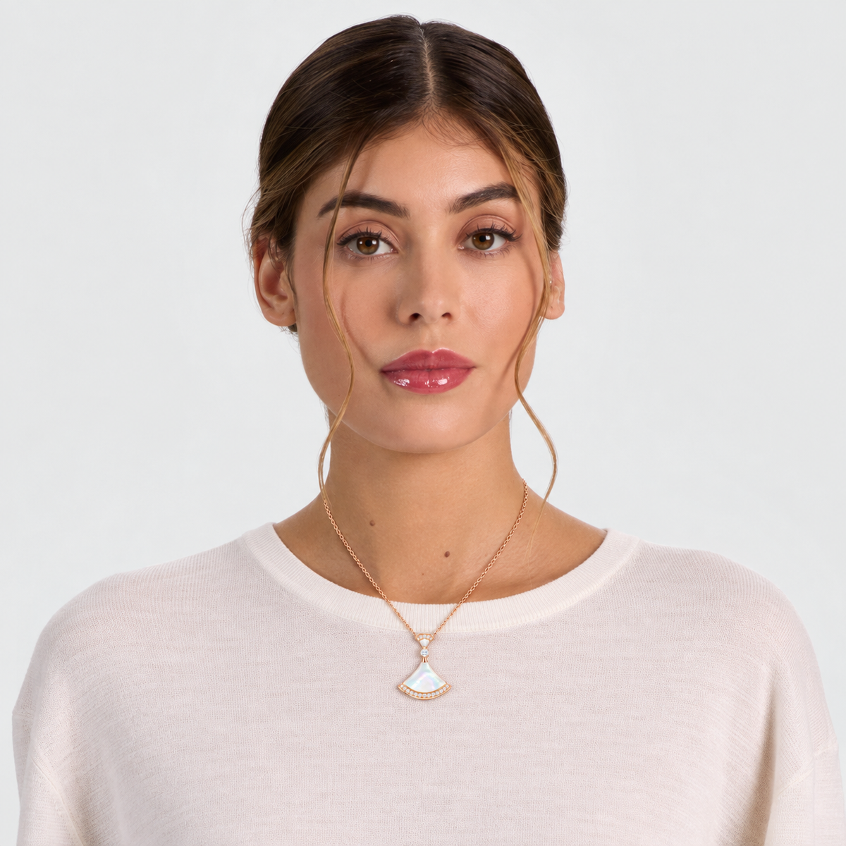 Fan 925 Sterling Silver Pendant Necklace