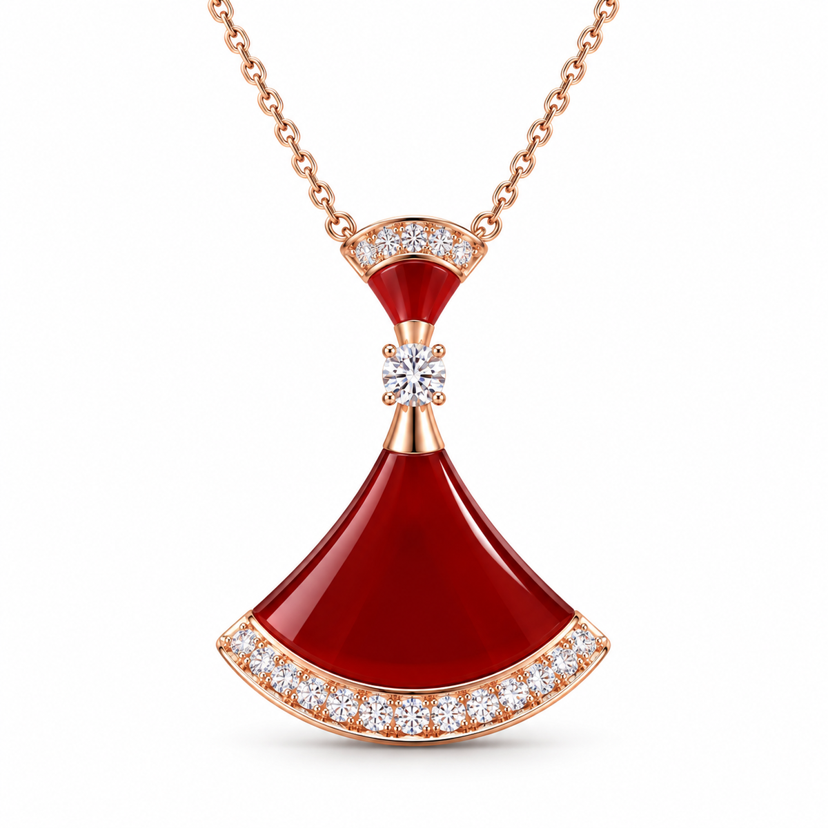 Fan 925 Sterling Silver Pendant Necklace
