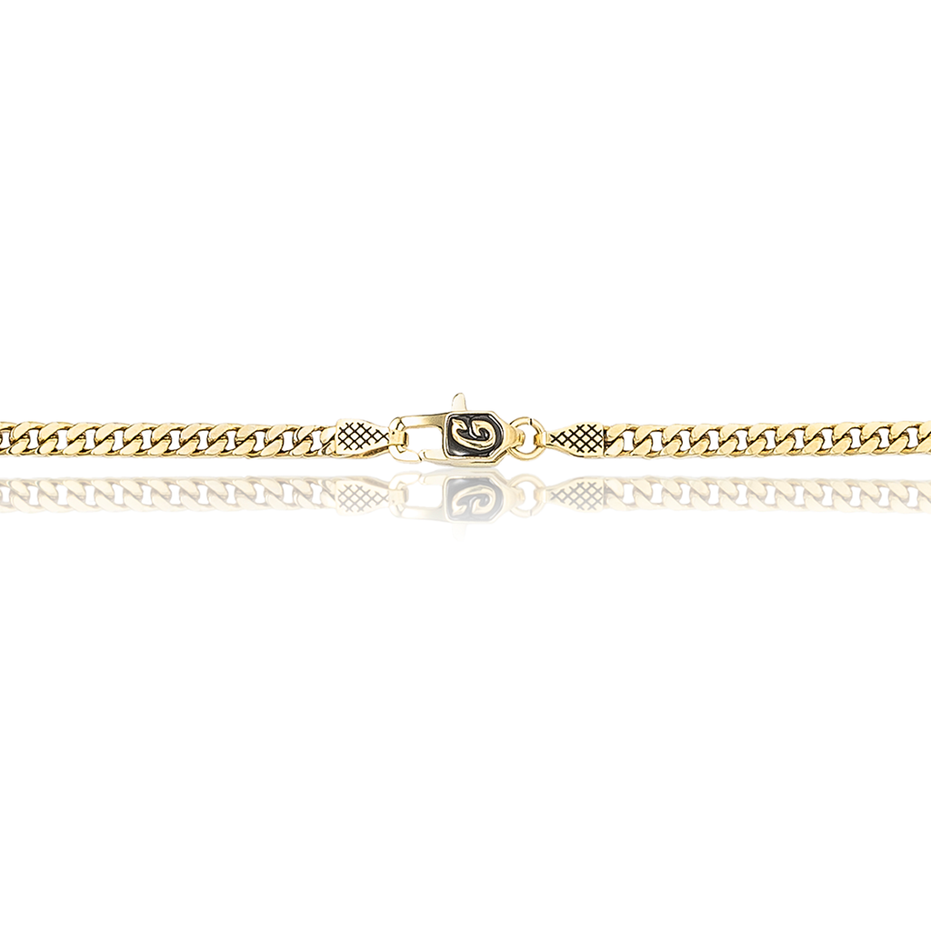 Micro Cuban Chain in Yellow Gold- 3mm