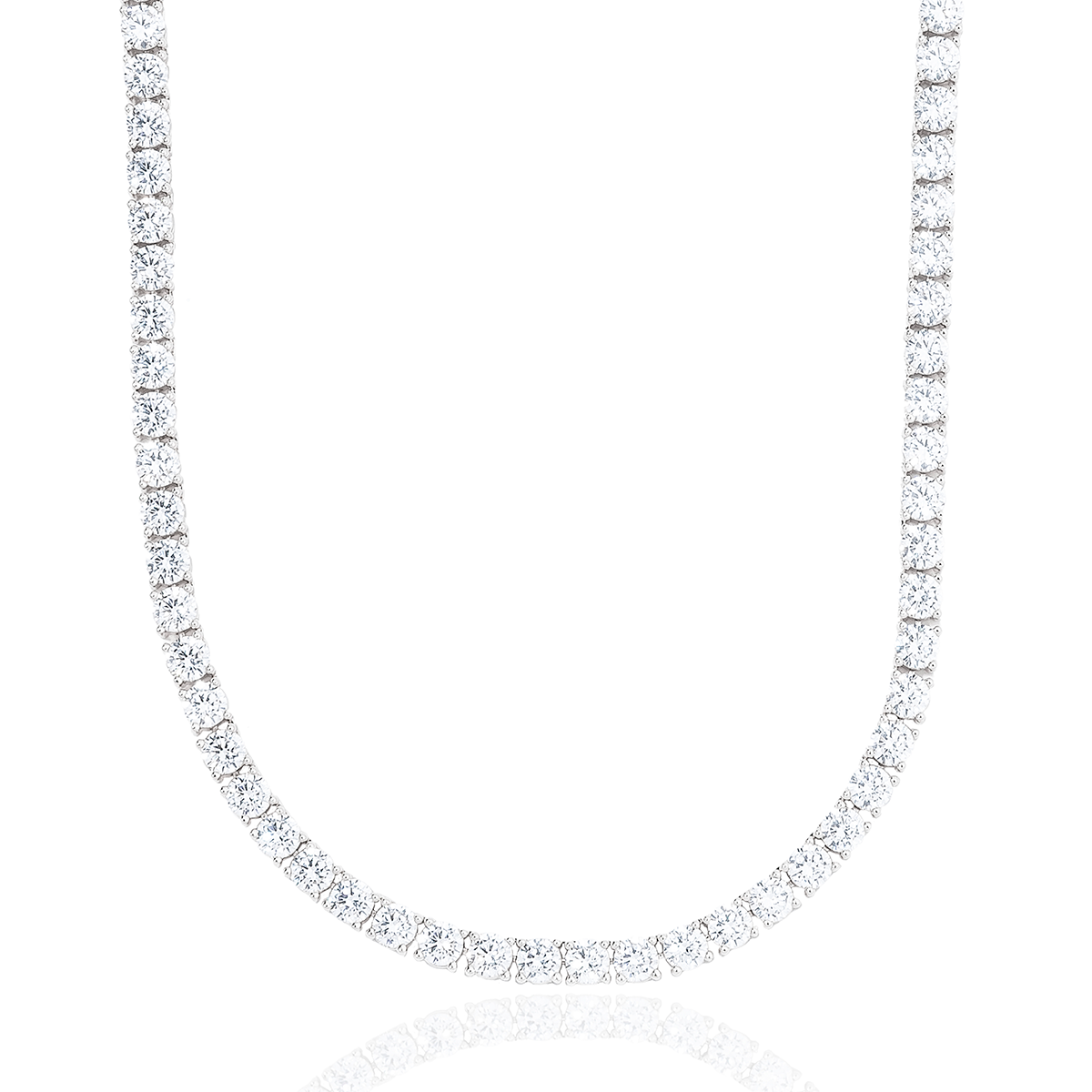 Diamond Tennis Chain in White Gold- 5mm