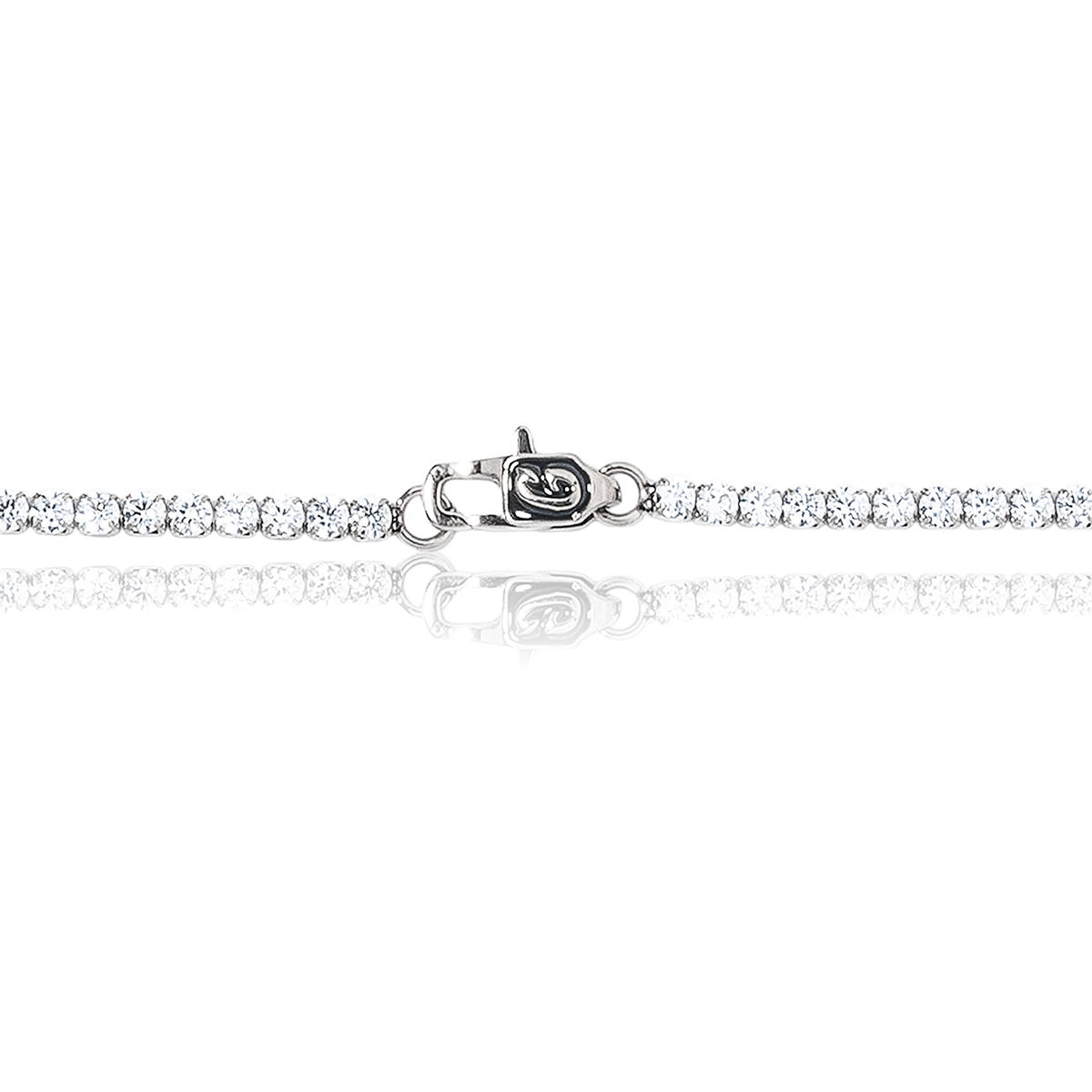 Micro Tennis Chain in White Gold