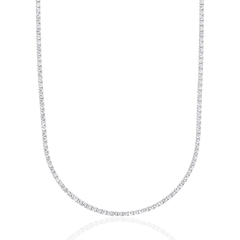 Micro Tennis Chain in White Gold