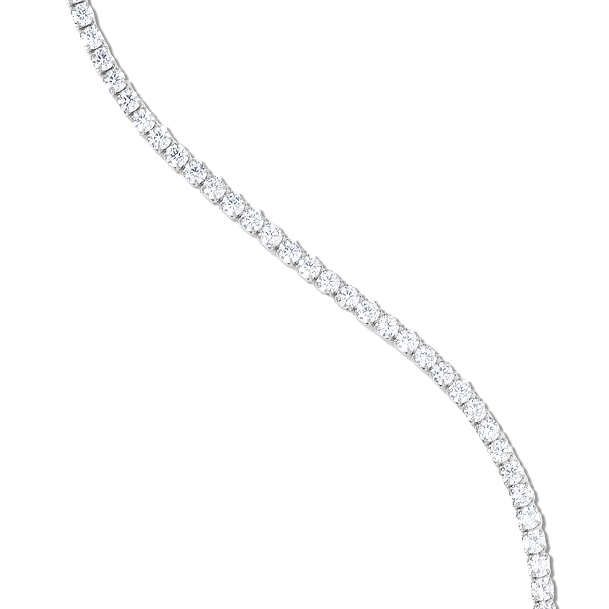 Micro Tennis Chain in White Gold