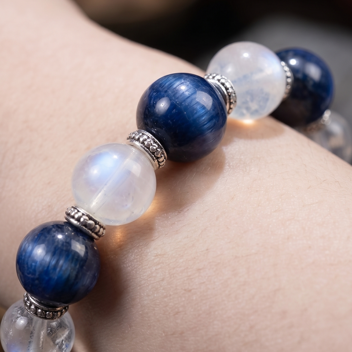 Handcrafted Moonstone & Kyanite Energy Bracelet