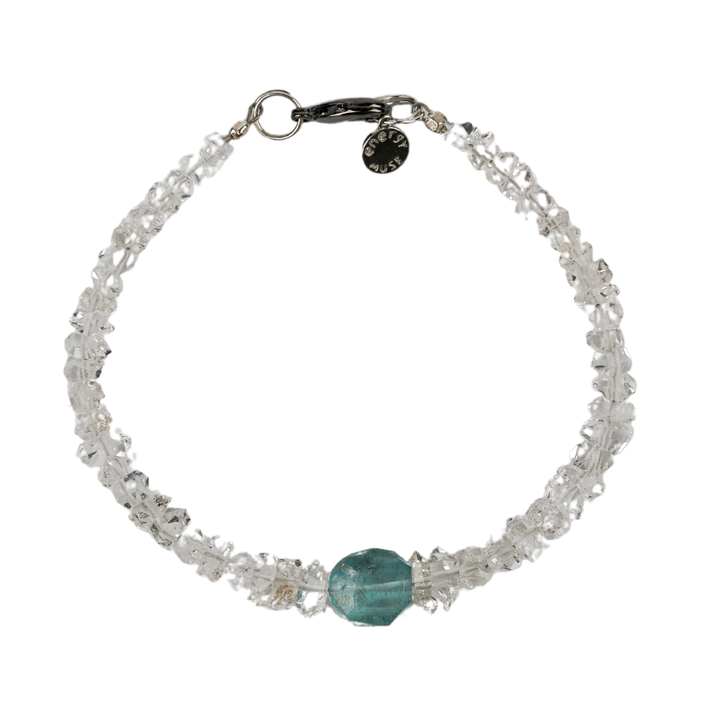 Aquamarine & Herkimer Diamond Bracelet