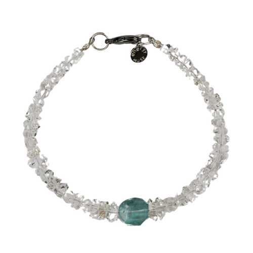 Aquamarine & Herkimer Diamond Bracelet