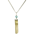 Spodumene & Blue Topaz Pendant Necklace