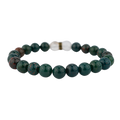 product view of genuine Bloodstone bead stretch elastic crystal bracelet by Energy Muse