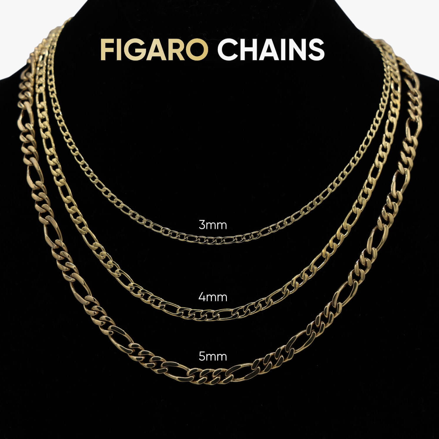 Figaro Chain in Rose Gold- 4mm