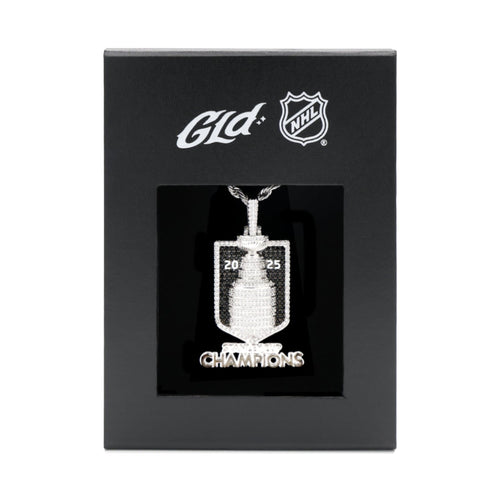 2025 Stanley Cup Official NHL Championship Pendant with 20" Rope Chain in White Gold