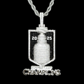 2025 Stanley Cup Official NHL Championship Pendant with 20" Rope Chain in White Gold