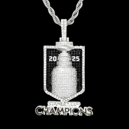 2025 Stanley Cup Official NHL Championship Pendant with 20" Rope Chain in White Gold